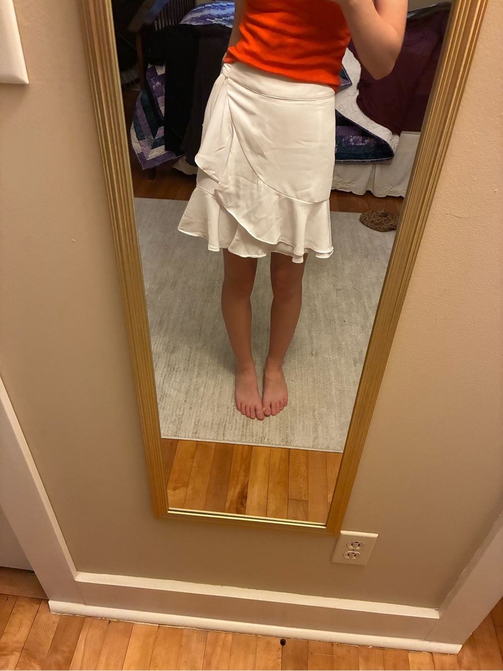 By the Way Women's White Ruffle Wrap Skirt